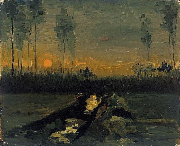 Vincent Van Gogh Landscape at sunset